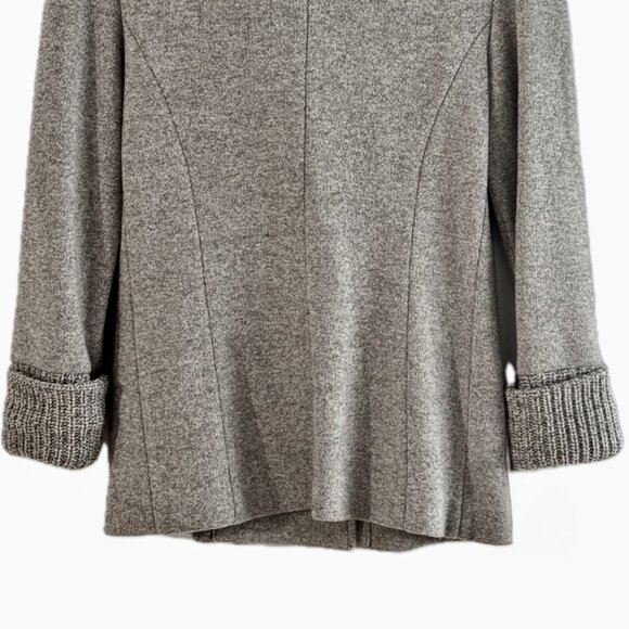 Amina Rubinacci Jacket Womens Sz Small/42 Gray Knit Wool Cashmere Italy MINT - Picture 7 of 15